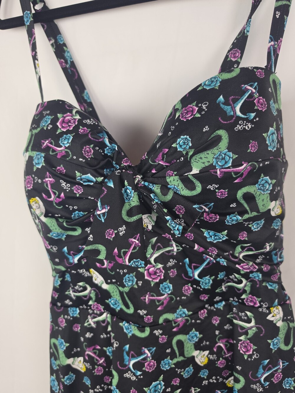 Torrid Mermaid Tie Skater Swim Dress 4X/26 Black Nautical Pin Up Retro - Picture 3 of 14